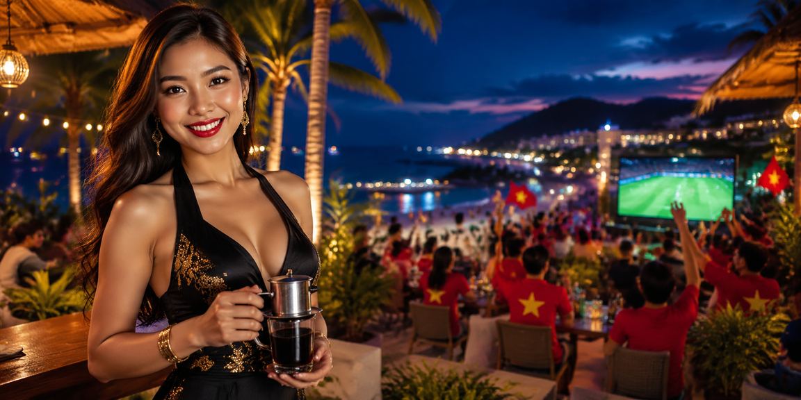Người dùng tại Phú Quốc truy cập ứng dụng casino trên điện thoại bên ly cà phê buổi sáng